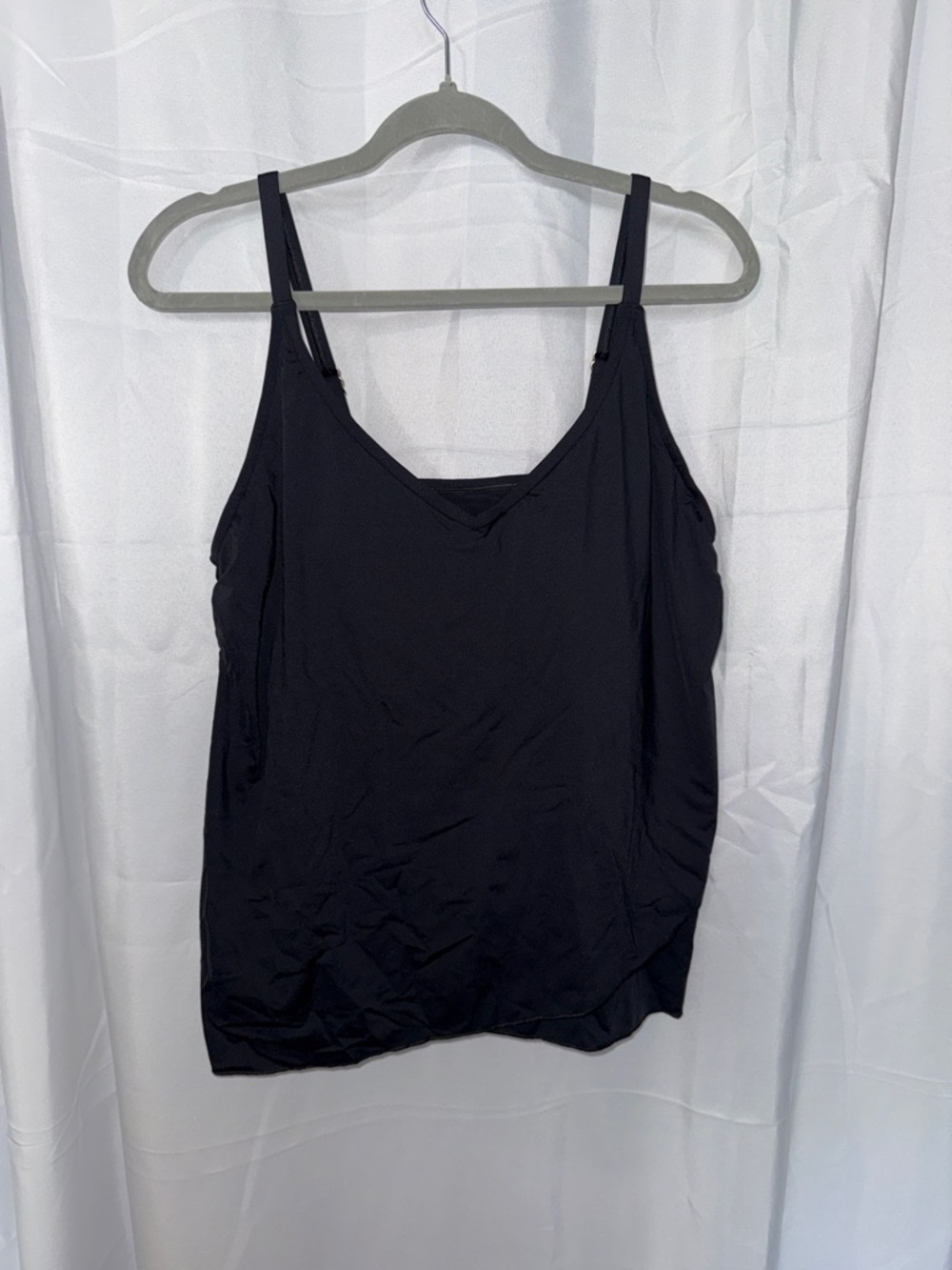Lands' End Black V-Neck Adjustable-Strap Cami